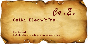 Csiki Eleonóra névjegykártya